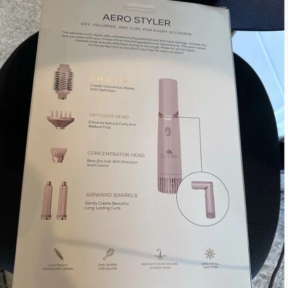 SUTRA AERO STYLER Dry Volumize Curl Blow Dryer Pink NEW In Box - Picture 3 of 6